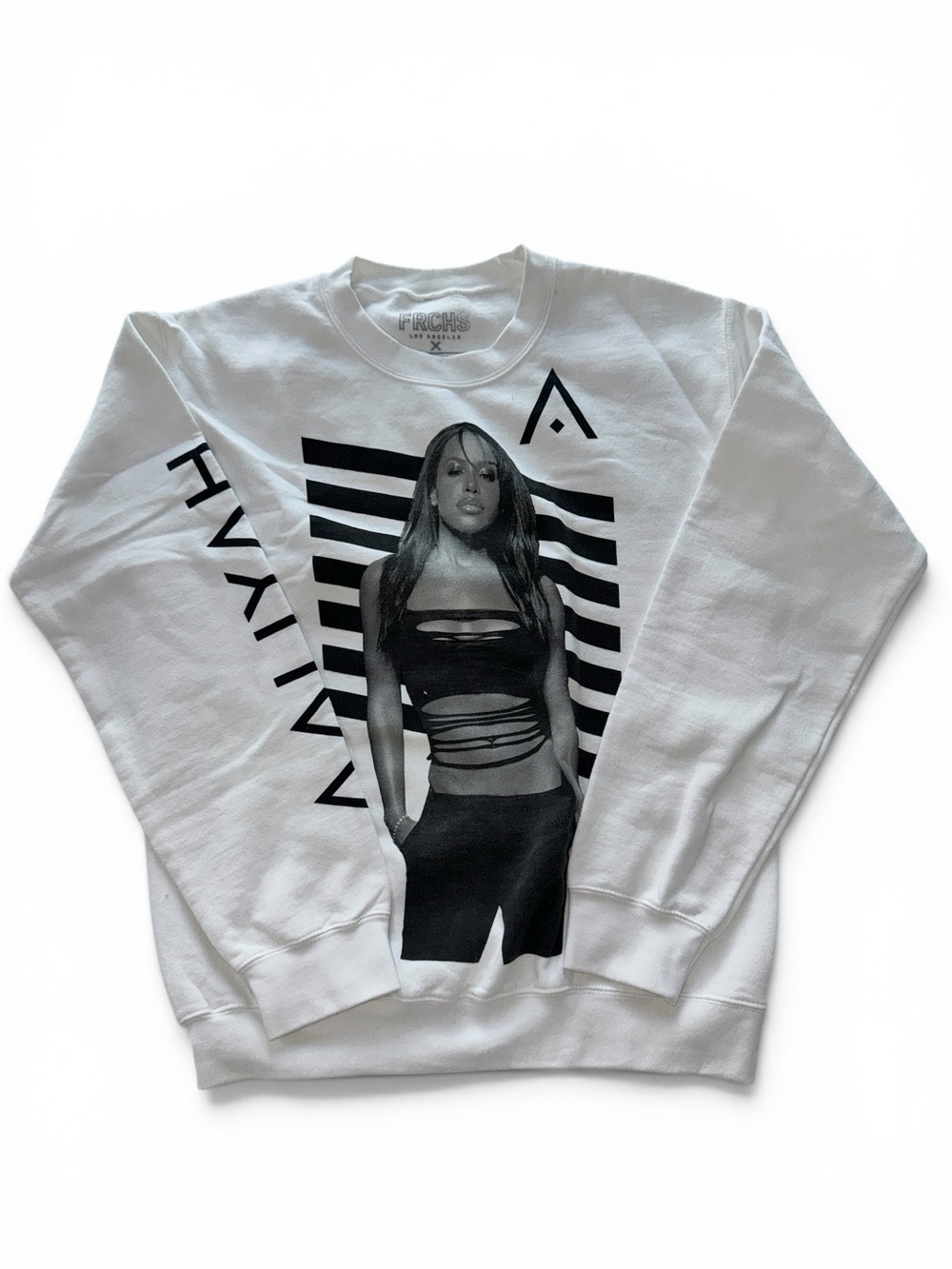 Aaliyah Graphic White Crewneck Sweatshirt